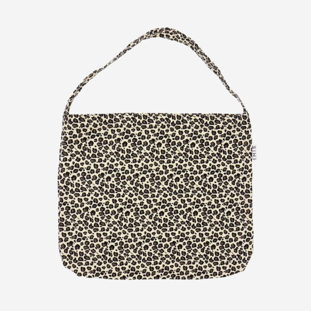 Emis Leopard Corduroy Eco Bag White