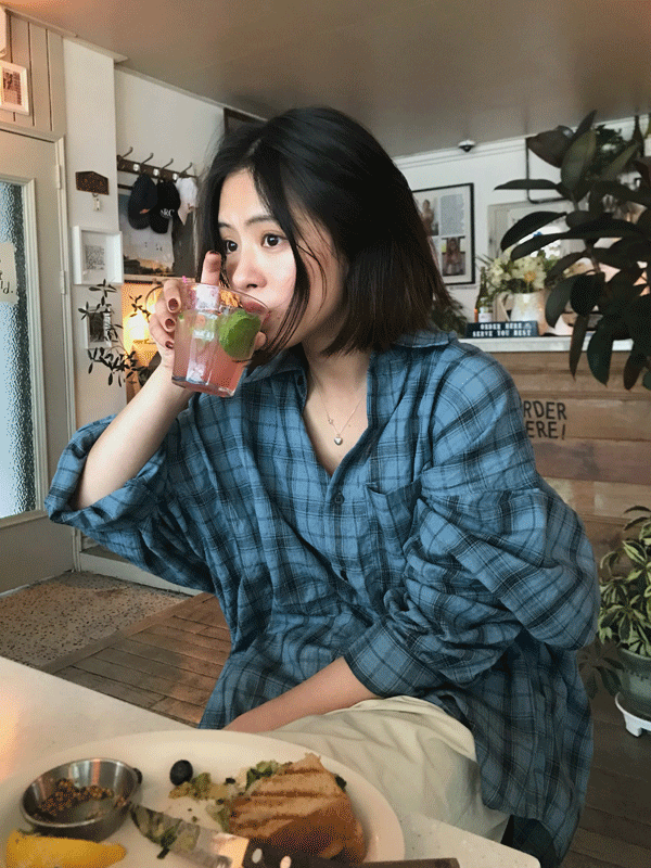 (당일발송)lazy check shirts