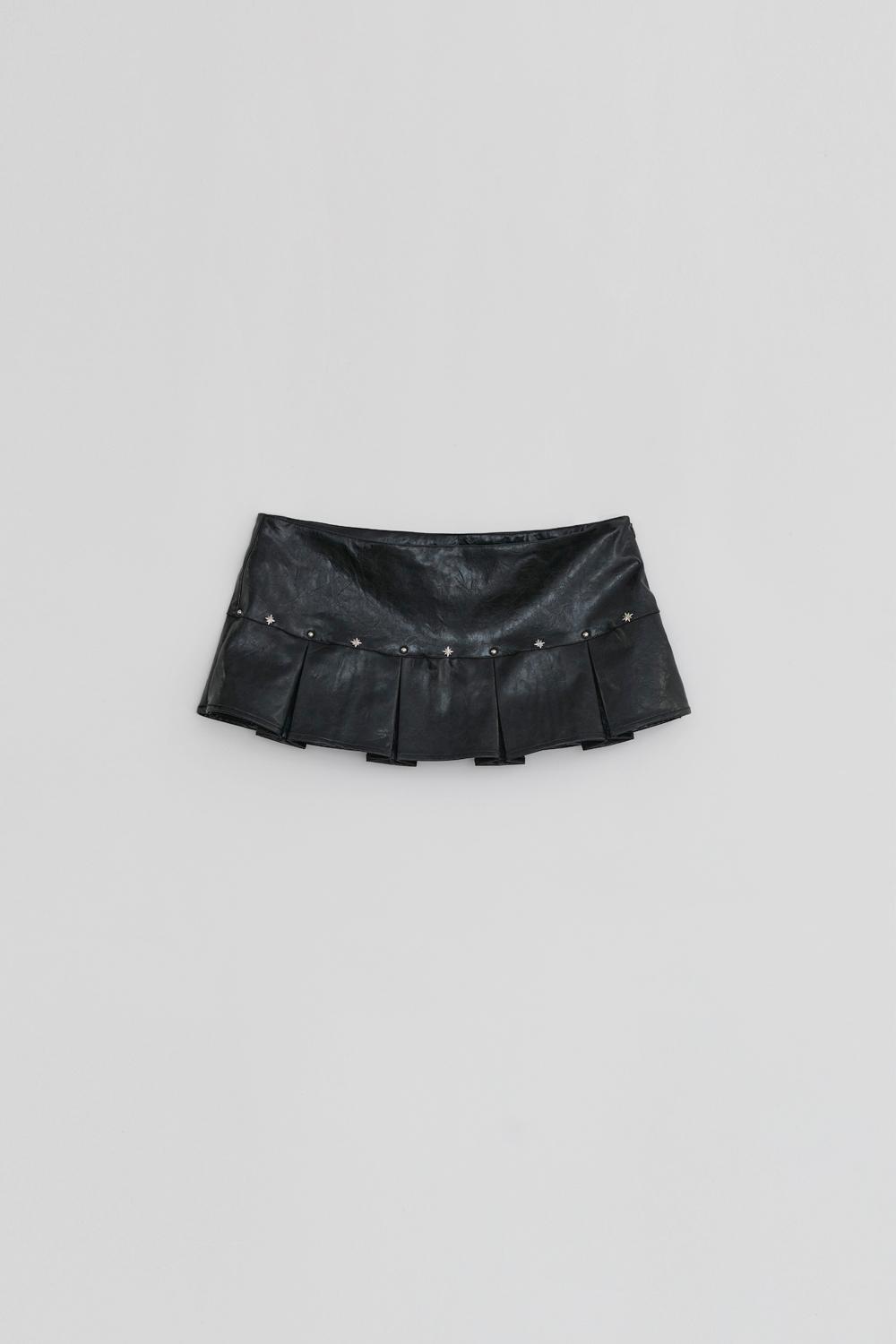 [EXCLUSIVE] STUD LEATHER MINI SKIRT