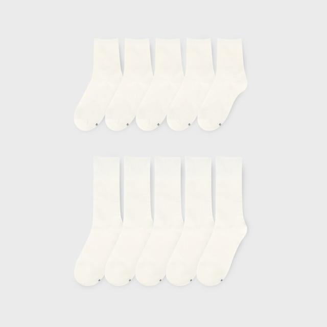 [1+1] [5PACK+5PACK] 1507 베이직 트라우져 뱀부 삭스(쾌적한 대나무 섬유 양말) -아이보리