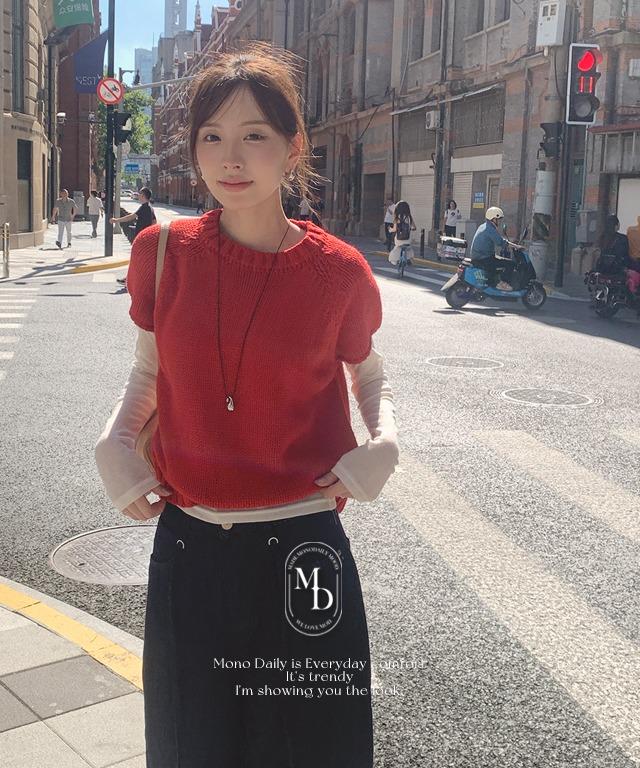 [아이보리만 오늘출발🚚] [#.New Arrival] 레프 캐시미어 반팔니트 (입고지연 소라 9/18, 레드 9/22일 이후 순차발송)
