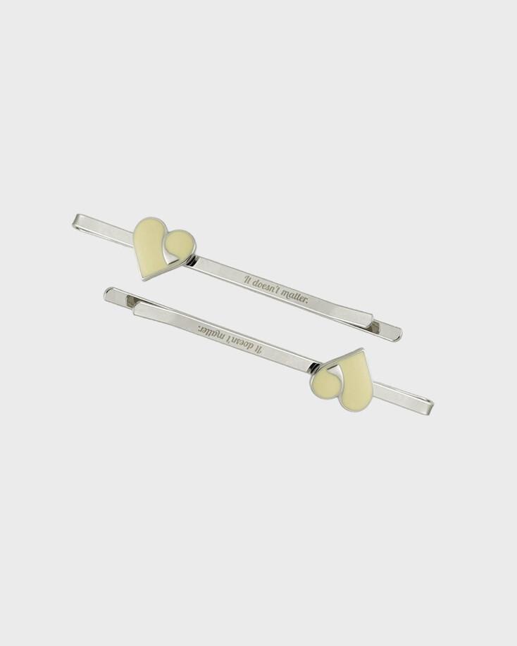 [2 set] Enamel symbol hair pin (Butter)