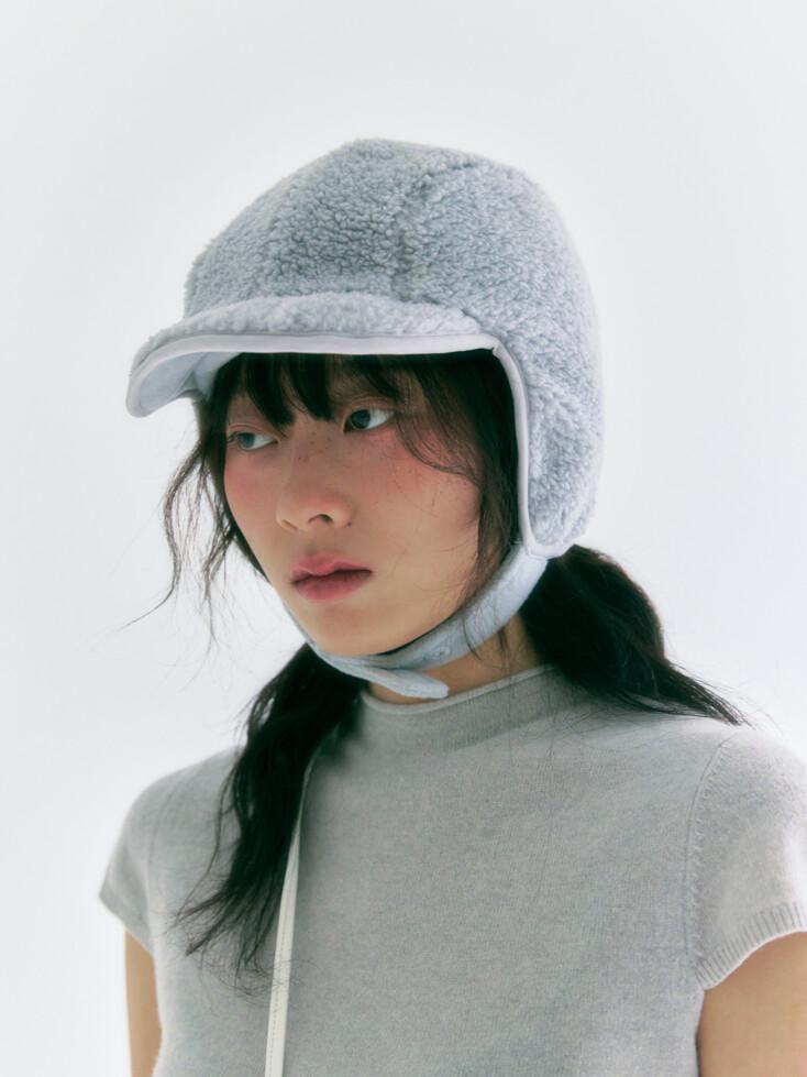 reversible fleece trooper hat (mint grey)