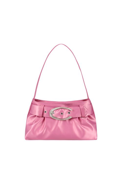 C BELTED NYLON HOBO BAG_PINK