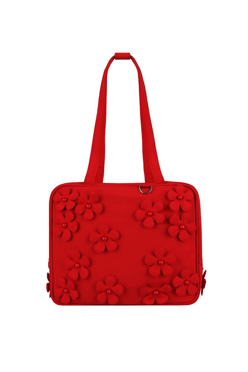 Noir Bloom Square Bag (Red)