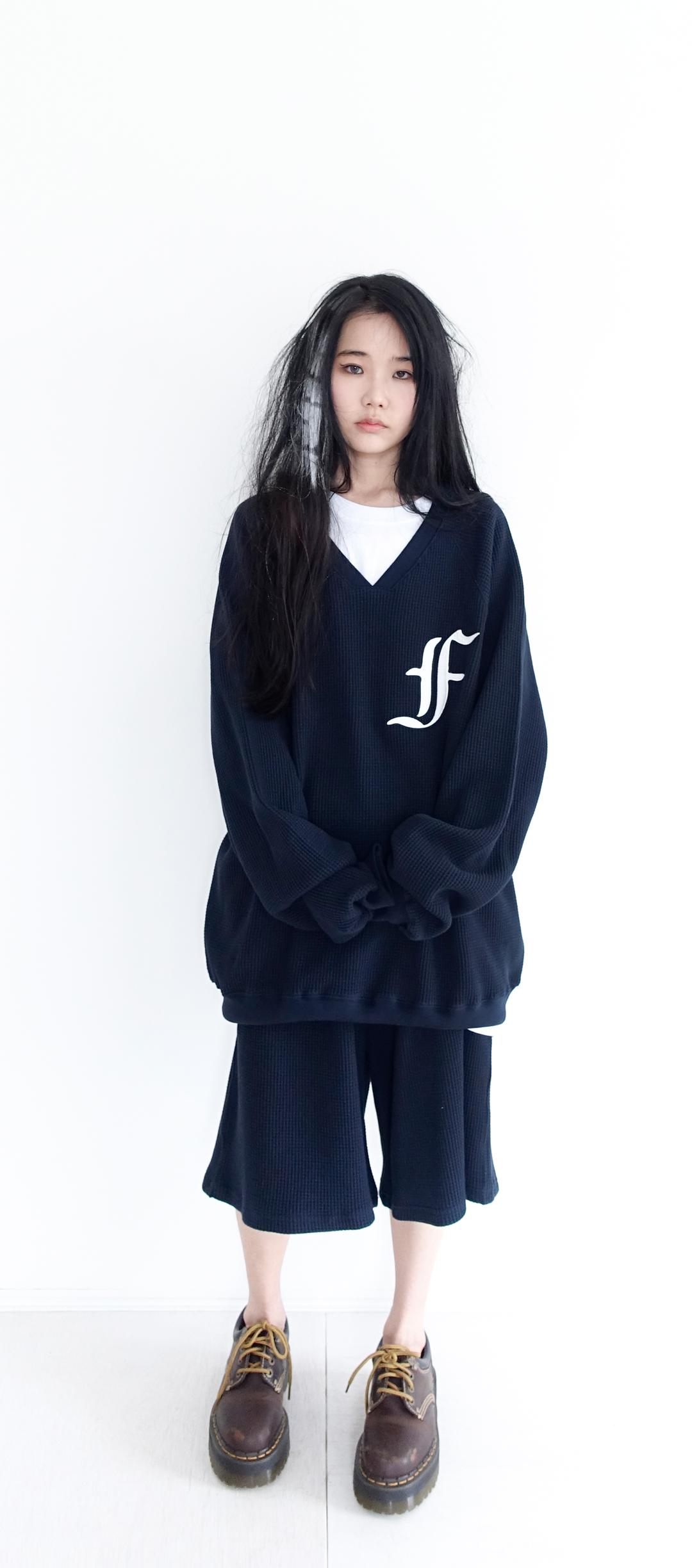 9차★[F.E.E.S] waffle boxy MTM (navy)