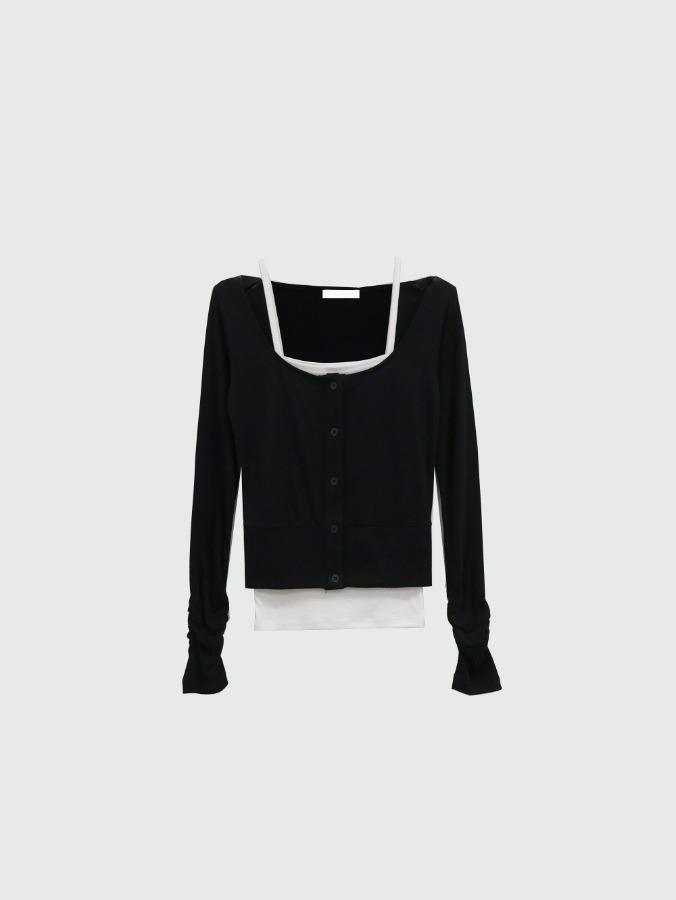 프롬뮤즈 pony crop cardigan sleeveless set