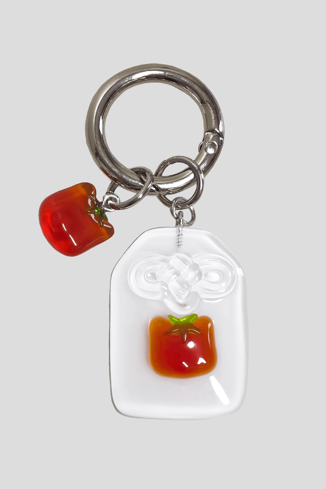 토마토 발발이 행운부적 키링 (투명매듭)