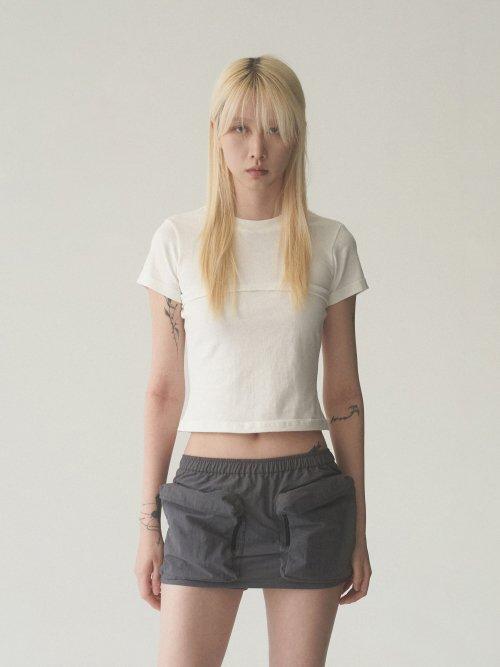 멀티 절개 크롭탑, 백아이보리