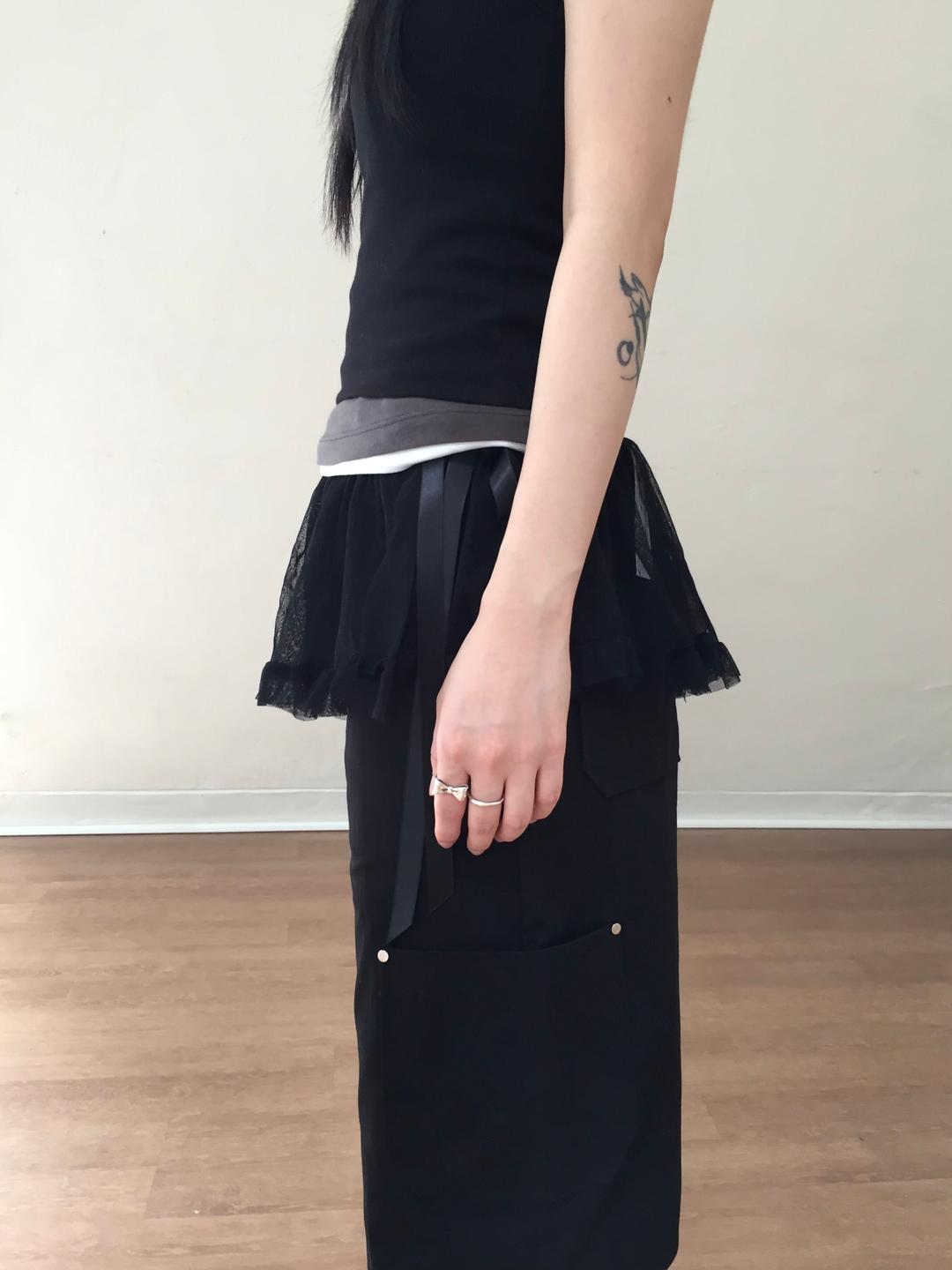 layered lace dot skirt (2c)