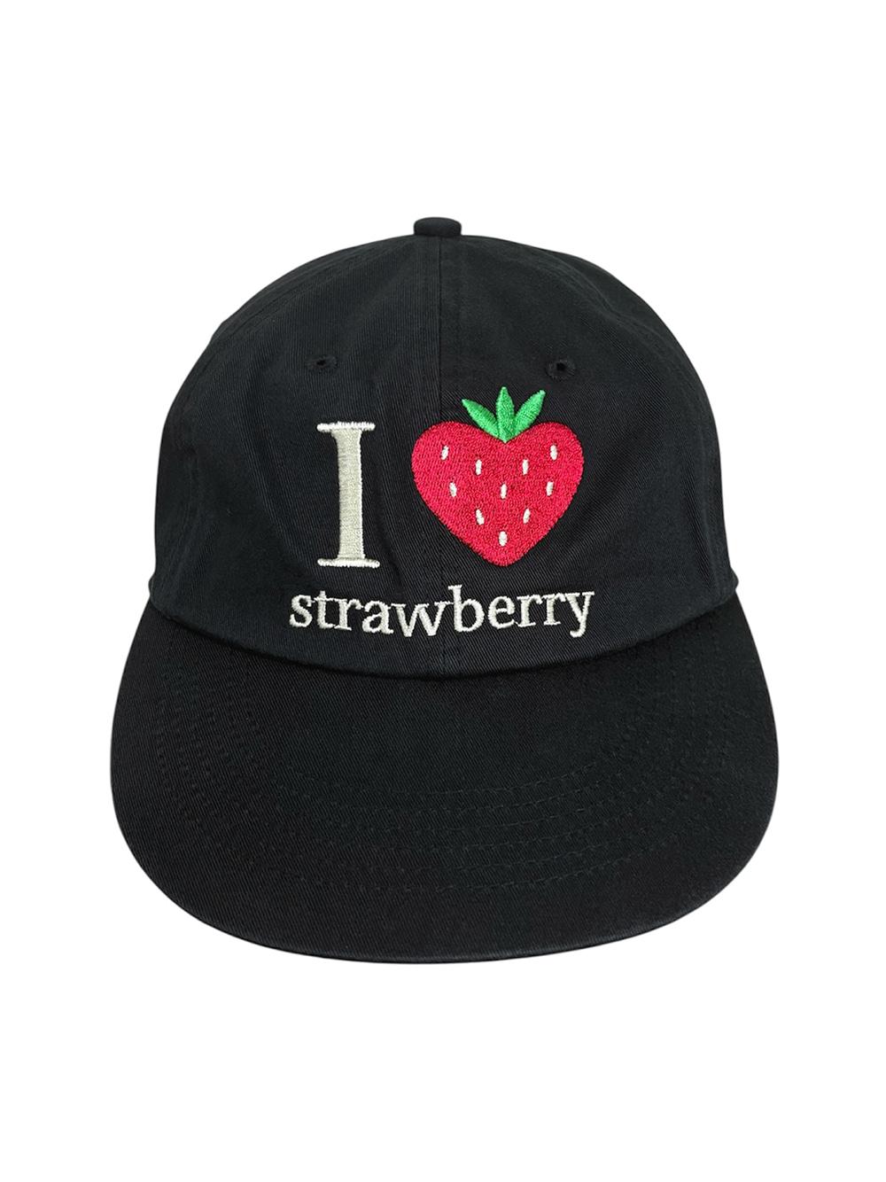 Strawberry Washed Cap Black