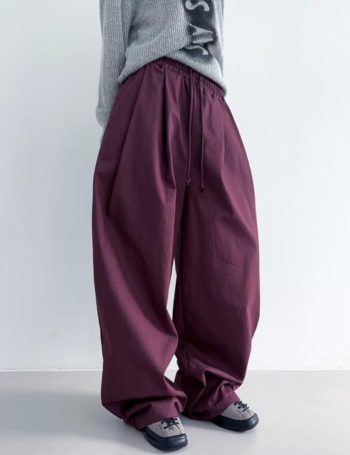 daily comfy tone down pants / burgundy