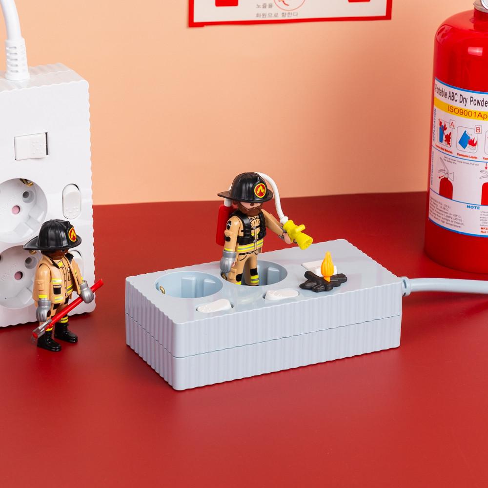 웨이브 자동소화 고용량 멀티탭 국산 개별 디자인 멀티콘센트 접지 과부하차단 2구 50cm