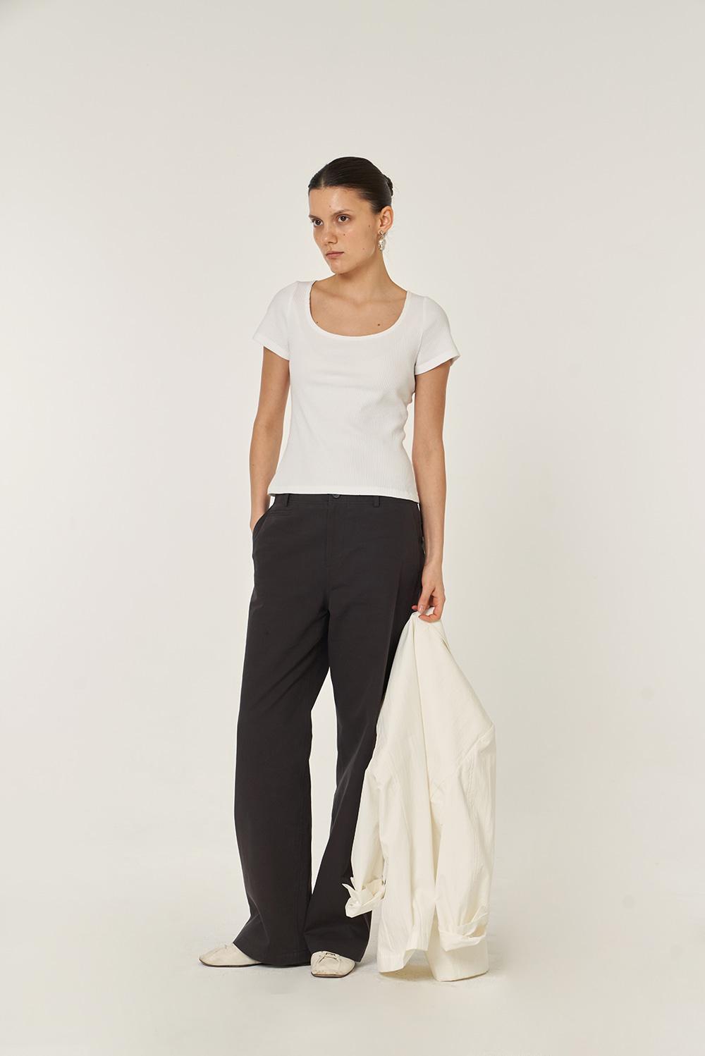 Edith Cotton Pants (Charcoal)
