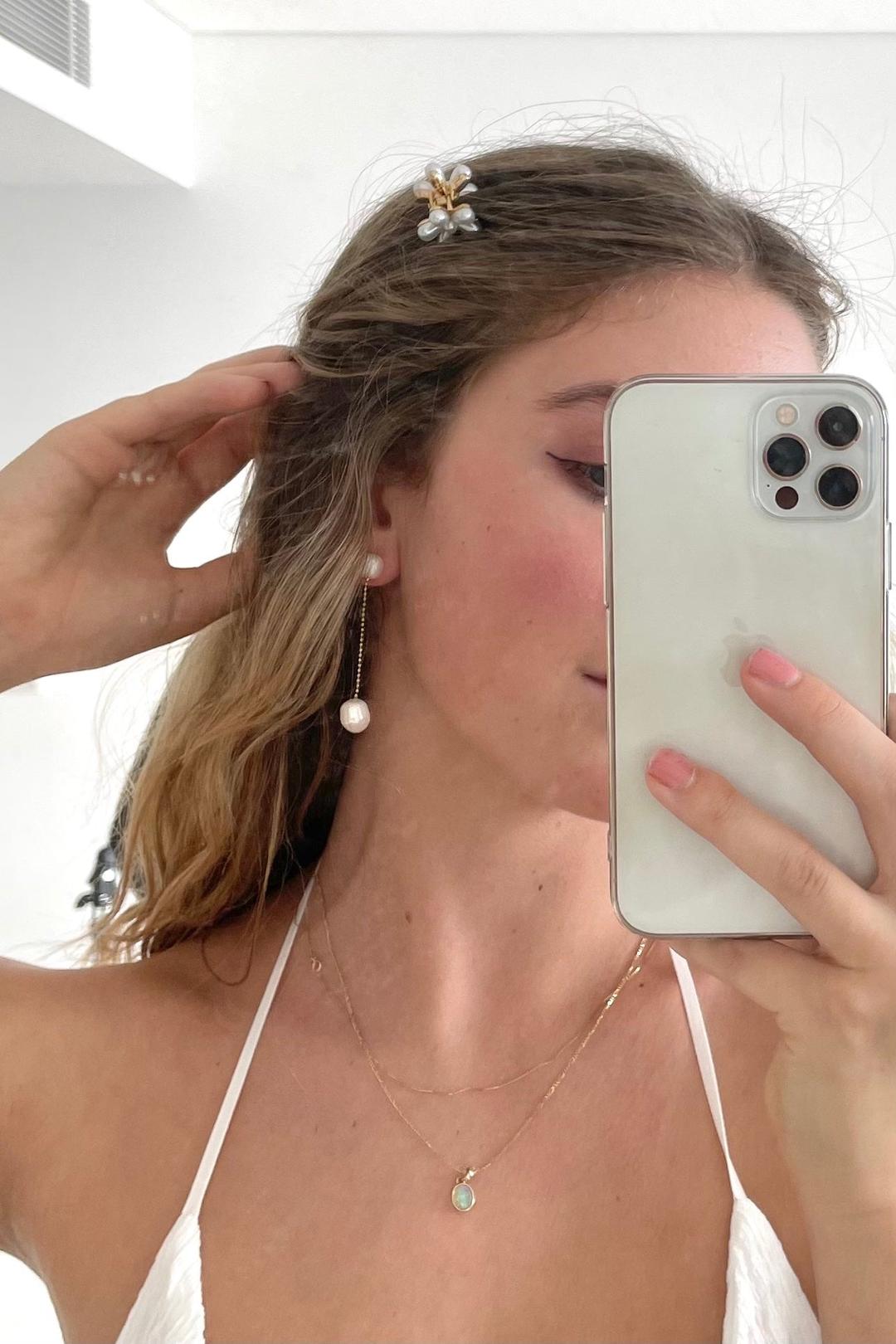 Beach day pearl earrings