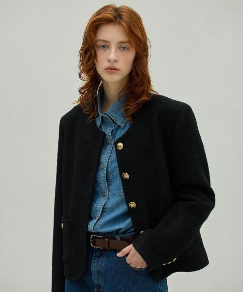 Wool Boucle Tweed Jacket_3Color