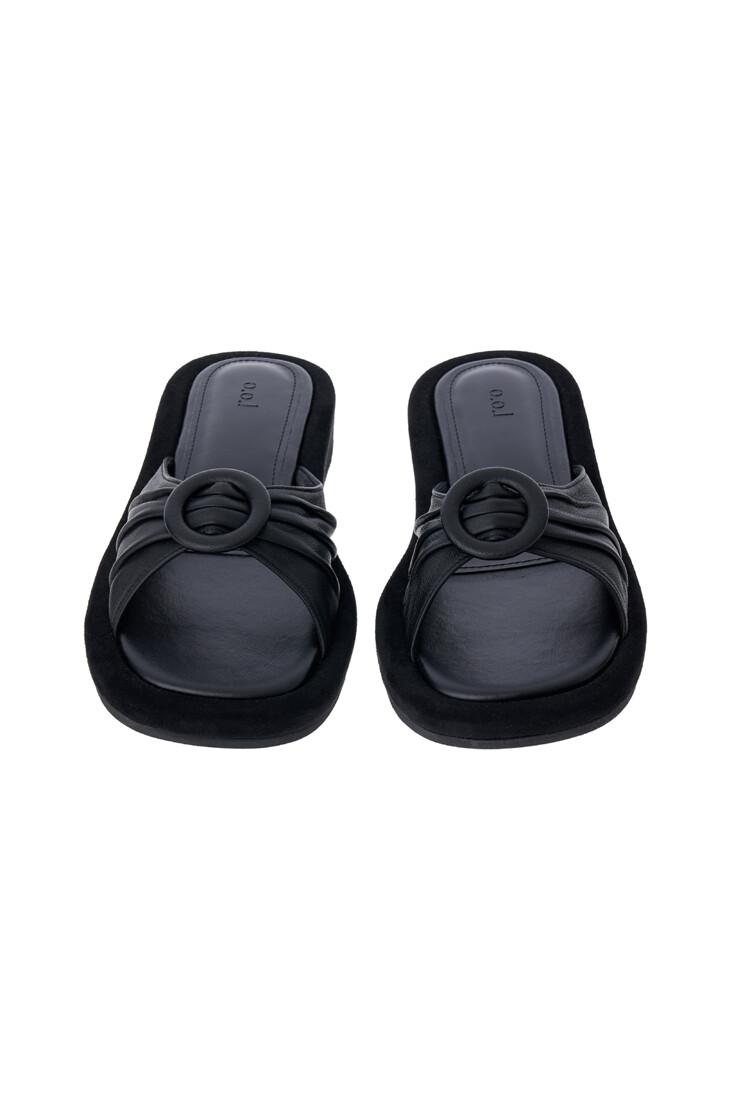 Shrring Buckle Slides / Black
