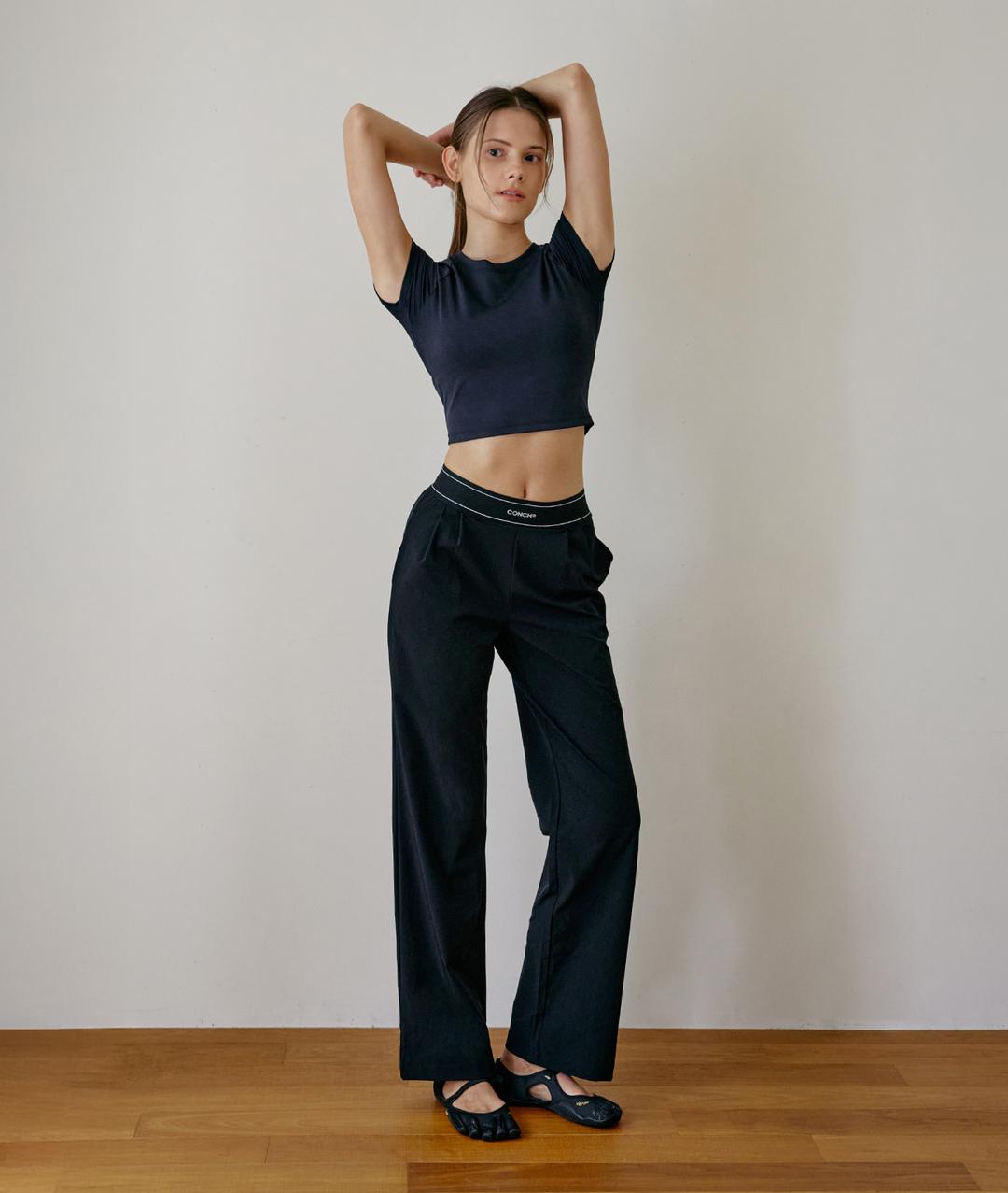 와이드 레그 밴딩 팬츠 (3colors)