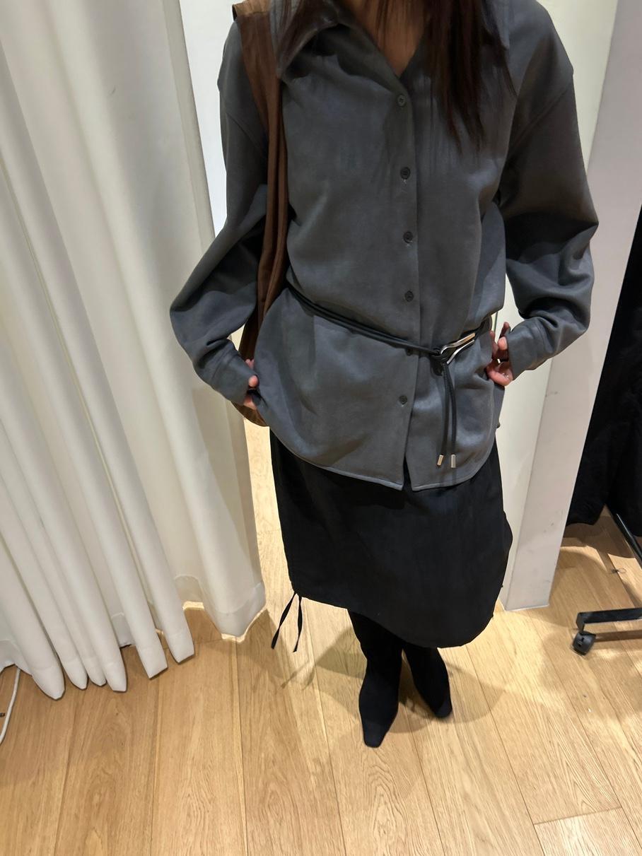 뮤로우 SIHO SUEDE SHIRT - GREY