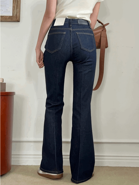 [물빠짐X,슬랙스부츠컷] 3컬러 달시 생지 하이웨스트 슬랙스 부츠컷 데님 팬츠