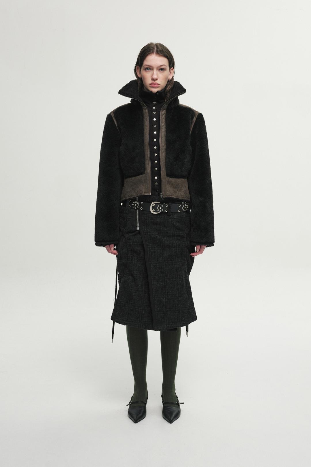 Wraped Zipper Skirt / Black