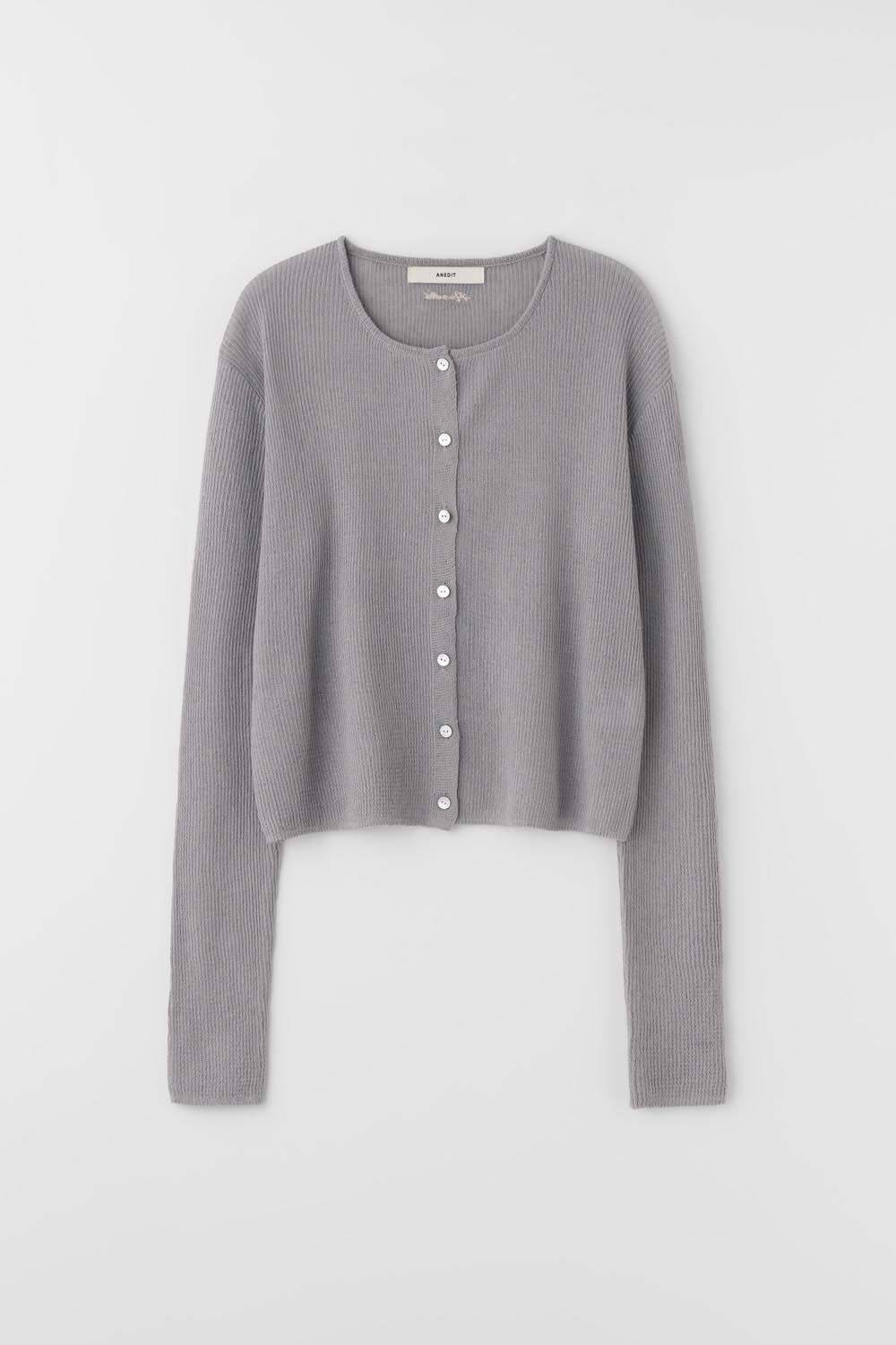 D Lou Linen Crop Cardigan_Gray