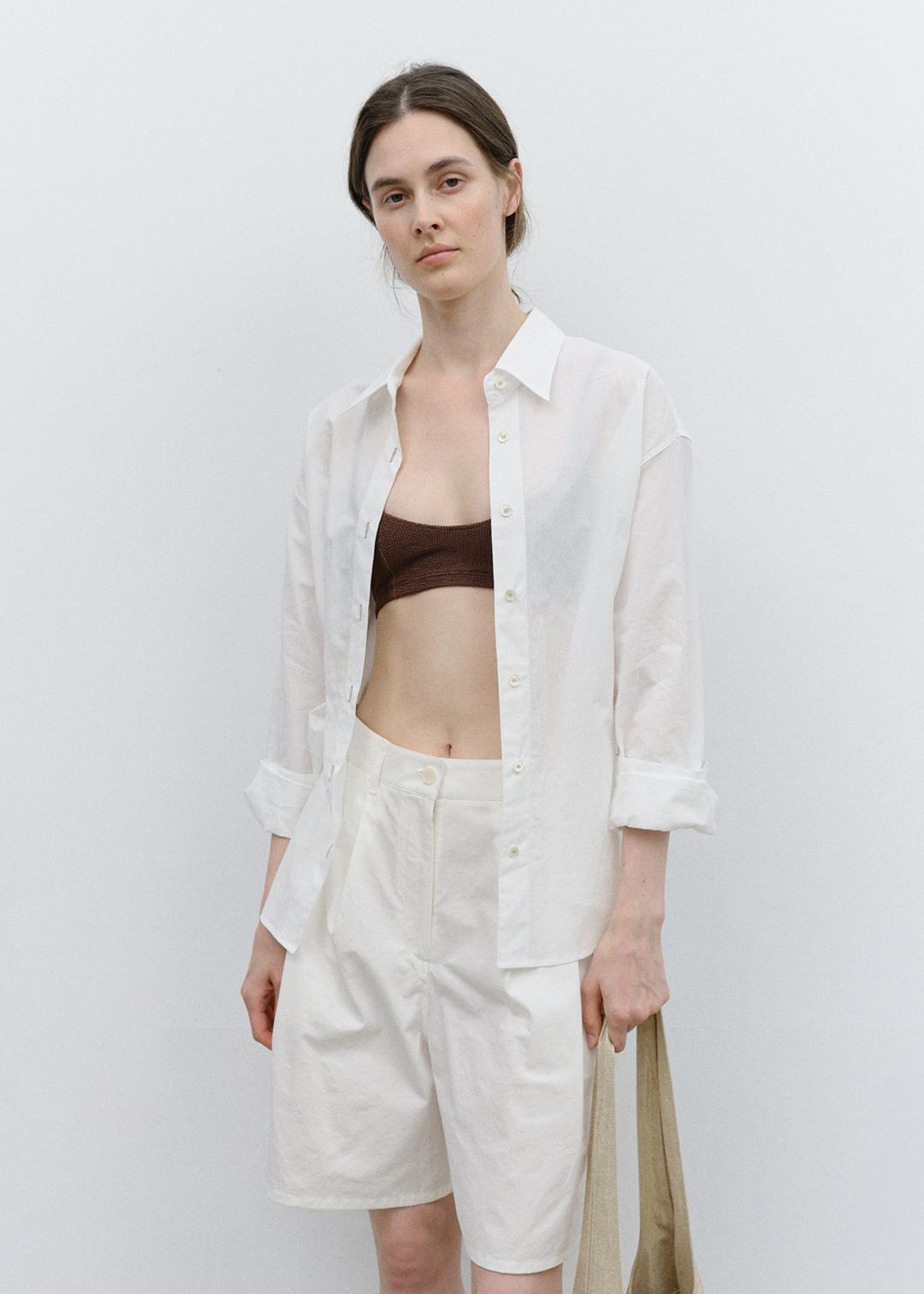 Oversized Cotton Shirt in White