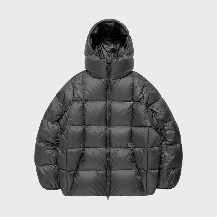 HOODED DUCK DOWN JACKET CHARCOAL