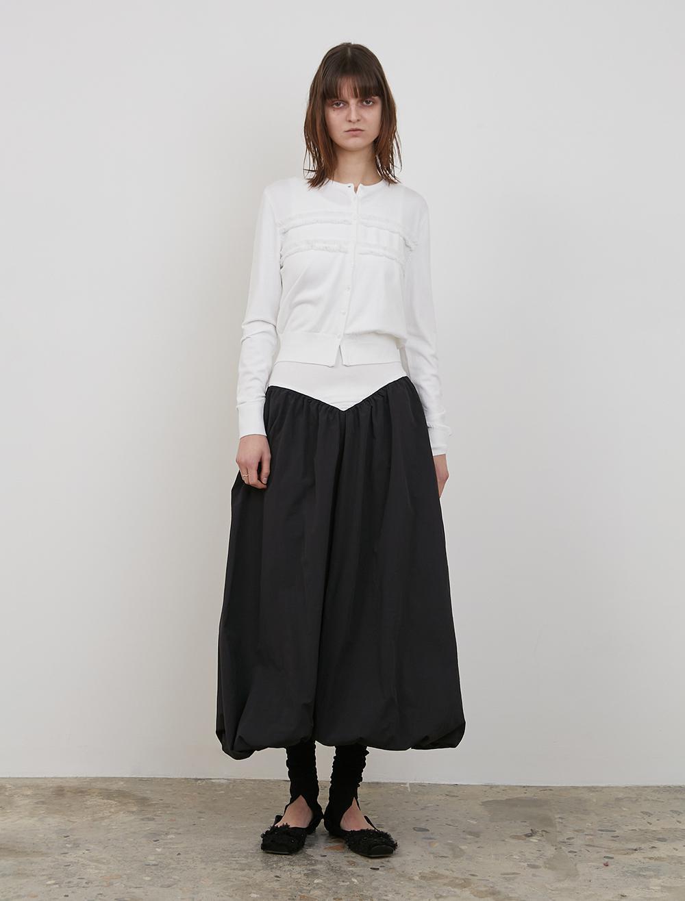 SHIRRING CARDIGAN [WHITE]