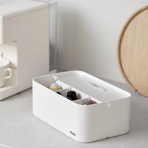 리템 포르타 폴드 손잡이 접이식 다용도 수납 정리함, 화이트투명, 263 x 164 ...