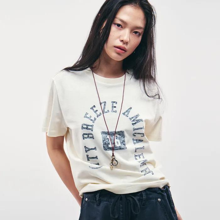 시티 아치 로고 반팔 티셔츠_IVORY