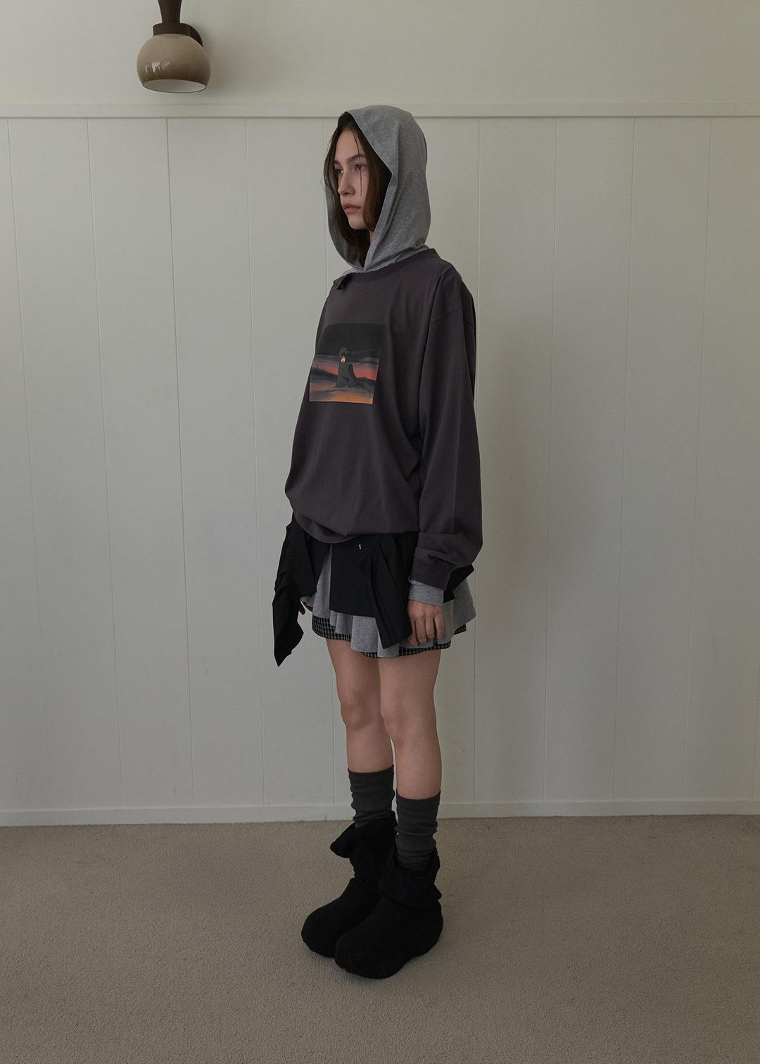 GALAXY EXPRESS 999 LONG SLEEVE TOP (DARK GREY)