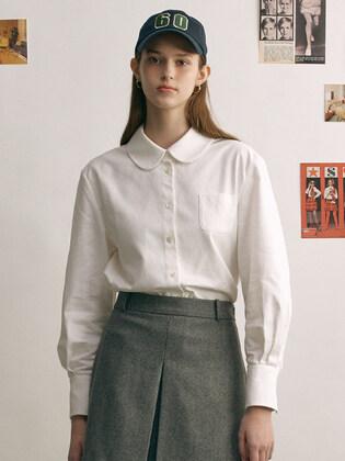 MOLESEY Round collar shirt (White/Mint)