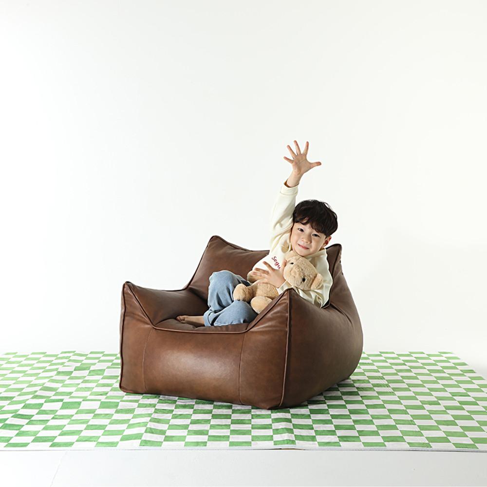 플래지어 톰 미니 기능성 가죽 빈백소파 1인용 싱글 쿠션 반려동물 함께 쇼파