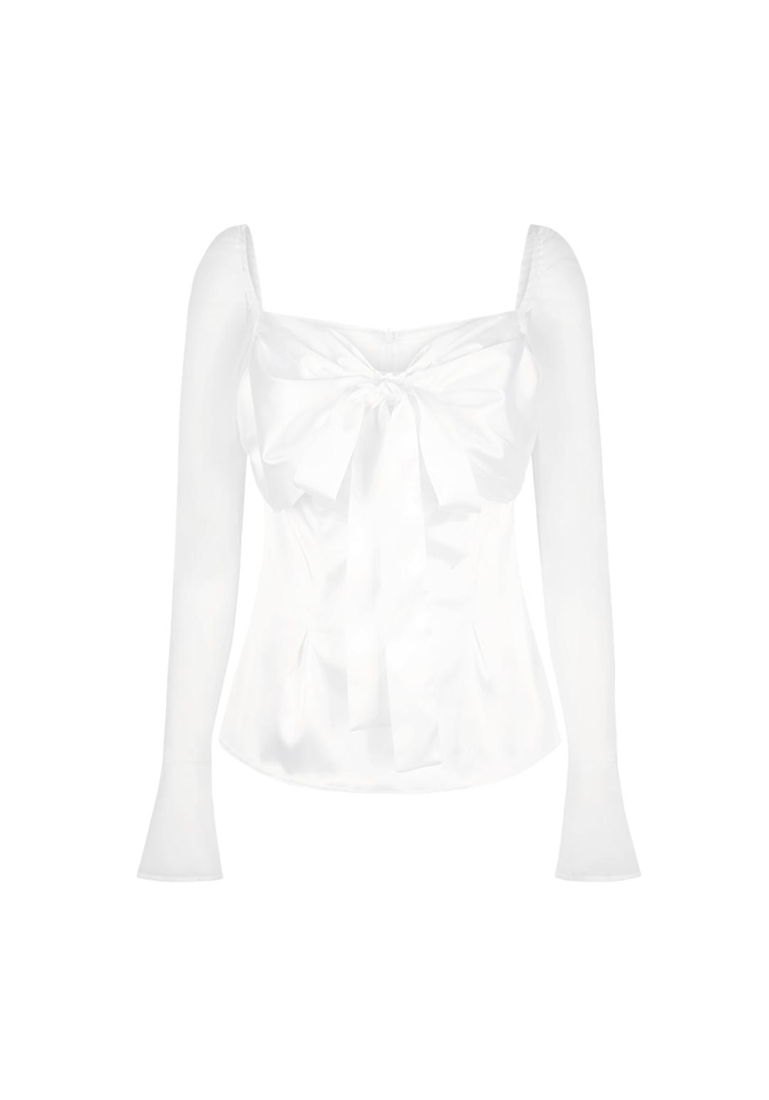 Silky Swan Blouse [White]