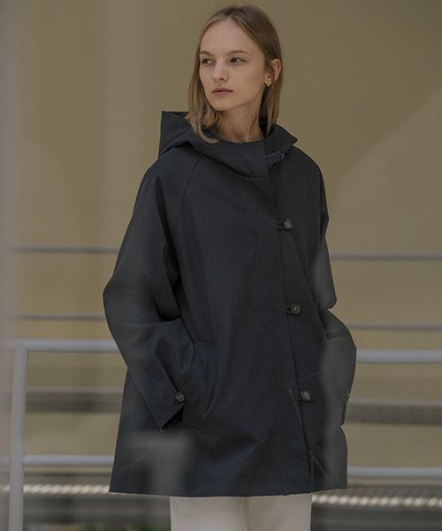 Hoodie half trench coat KNFW02CT03_Navy