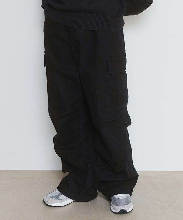 NOI1496 comfort cotton cargo pants (black)