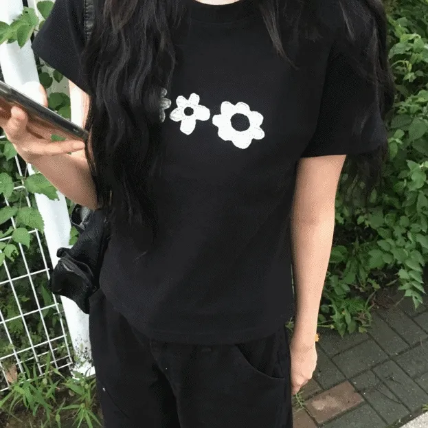 [신상/팔뚝커버]Vintage Flower T-shirt (4color) 빈티지 플라워 티셔츠
