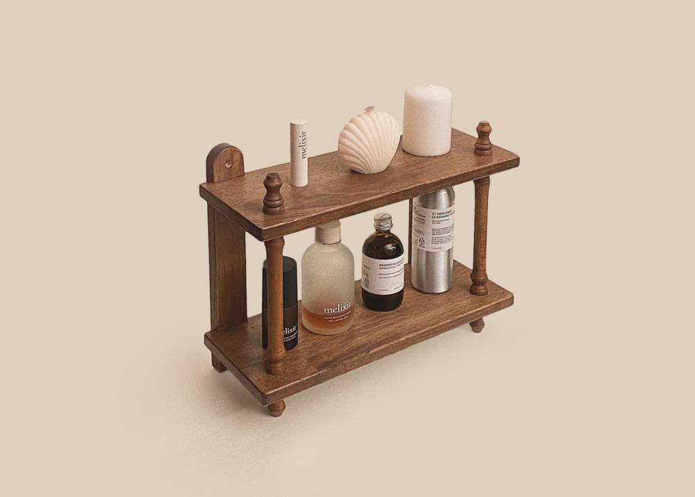 NEW | 파리 빈티지 감성의 화장품 진열대 및 조미료 2단 선반 CS172