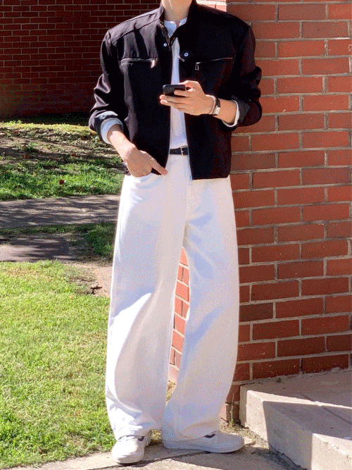 [사계절/in Paris] 베이직 와이드 화이트팬츠