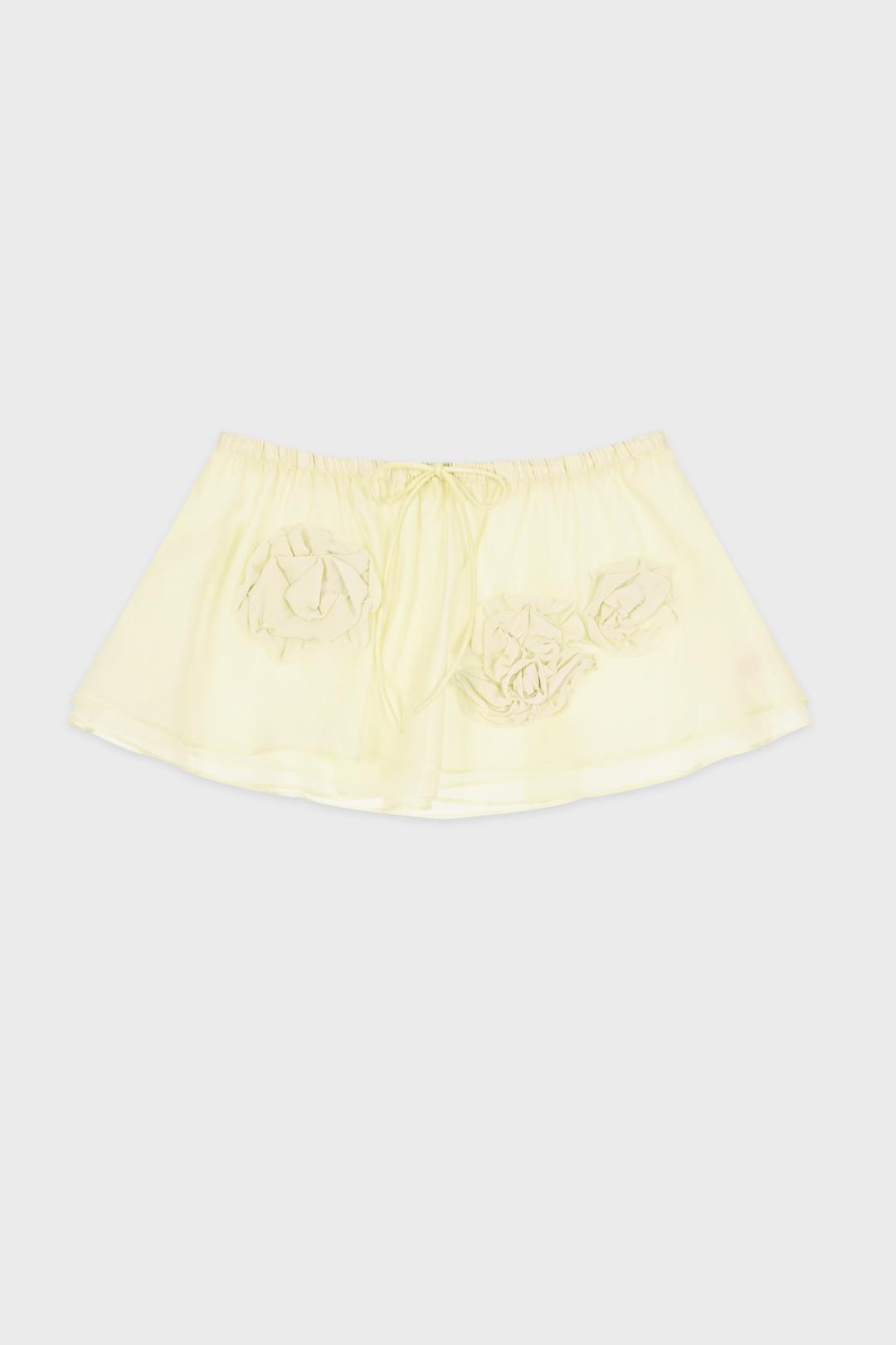 Flower Sheer Layered Skirt (Lemon Yellow)