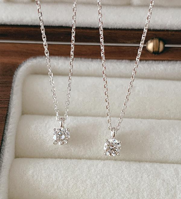 실버 모이사나이트 목걸이