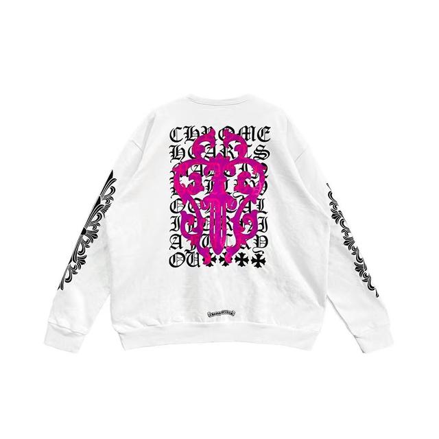 Chrome Hearts Pink Dagger Script Logo Sweatshirt