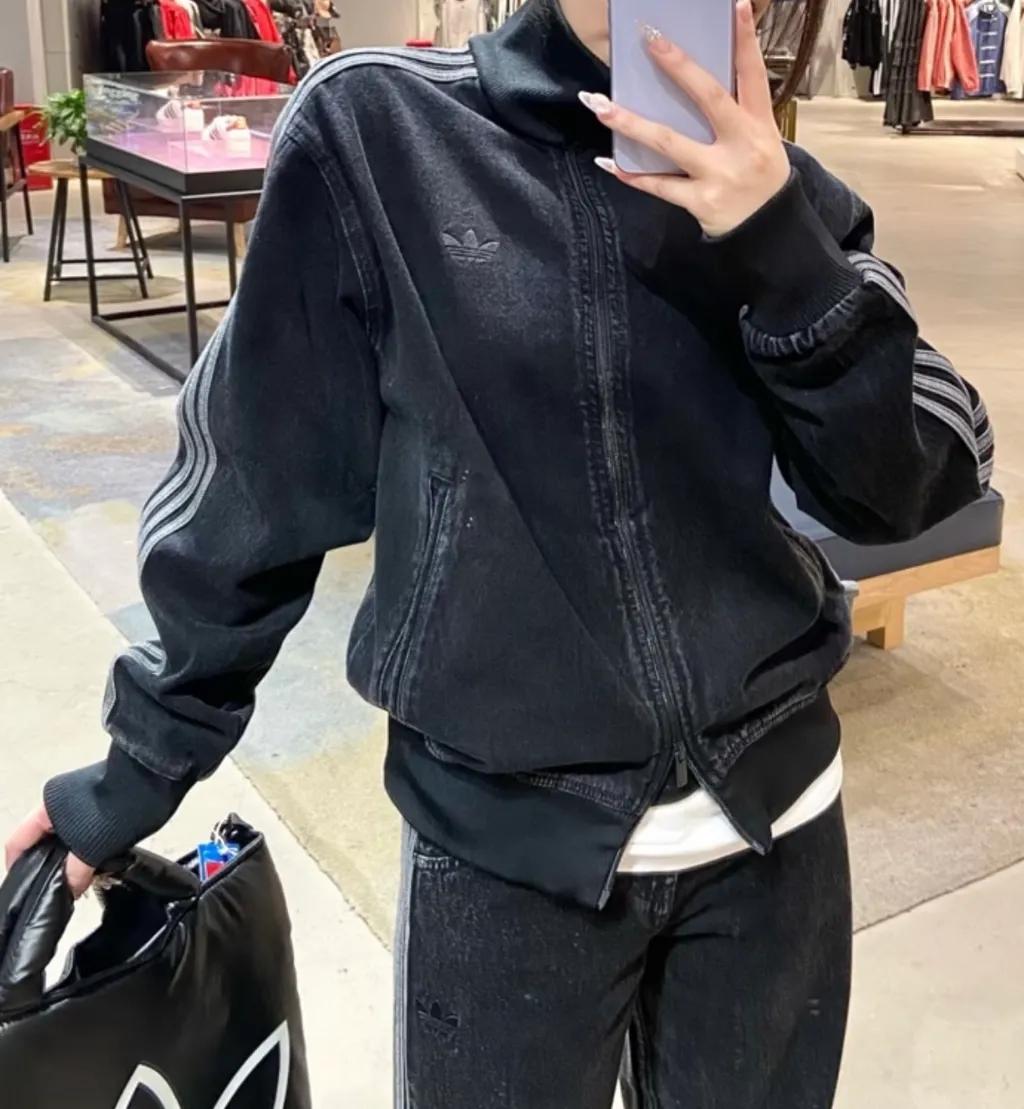 [빠른 출고] 아디다스 아디컬러 파이어버드 데님 트랙탑 져지 집업 자켓 흑청 JC6717