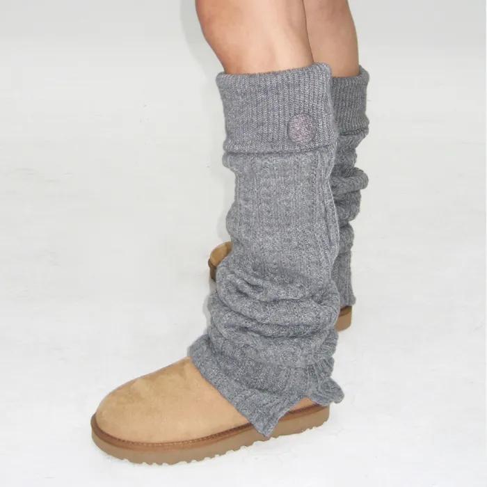 Cozy Button Leg Warmer Grey