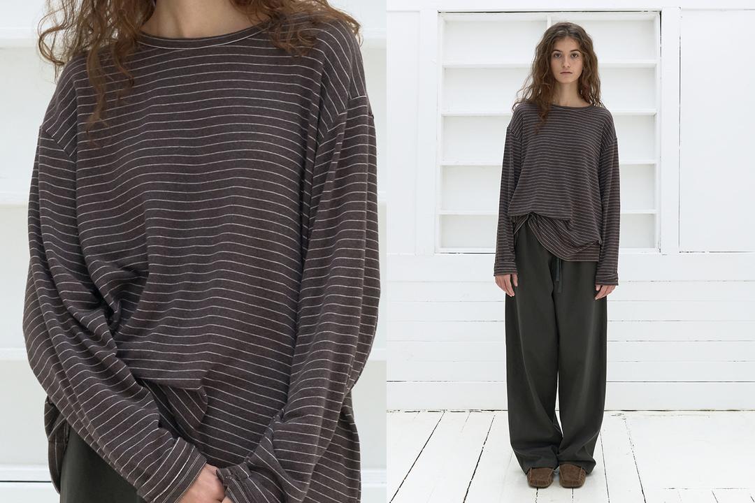 Soft loose fit long sleeve (dark brown)