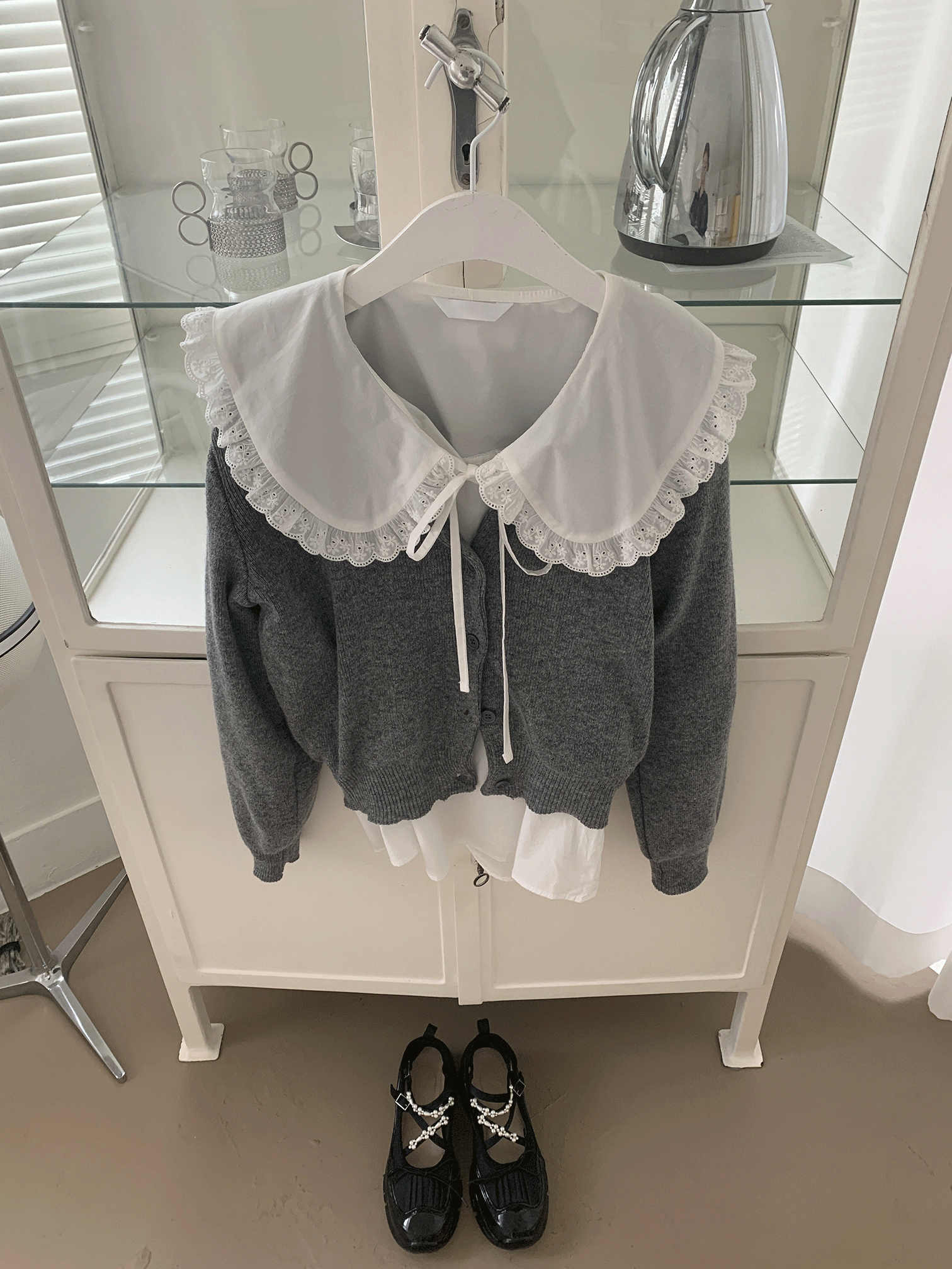 lace sailor blouse (ivory)