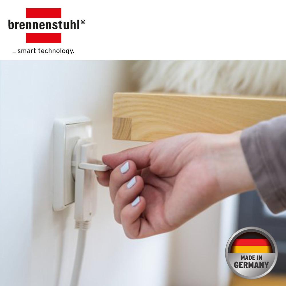 독일 브레넨스툴 플랫 플러그 1구 고용량 연장 납작 벽면 콘센트 2M 멀티탭 케이블