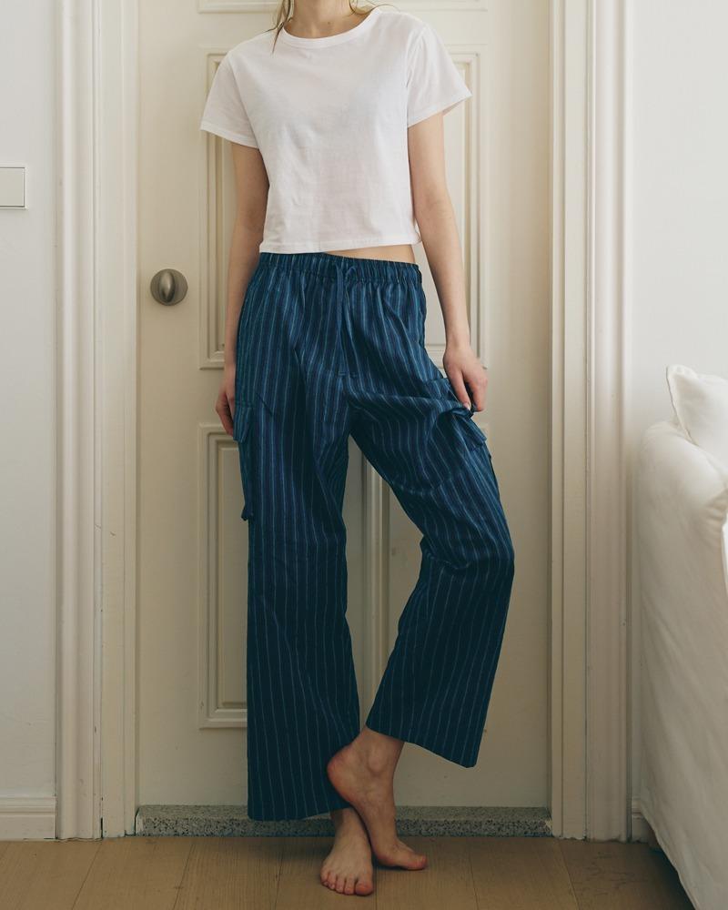 ★4차 리오더★ EASY HIPPIE CARGO PANTS 이지 히피 카고팬츠 (Blue)