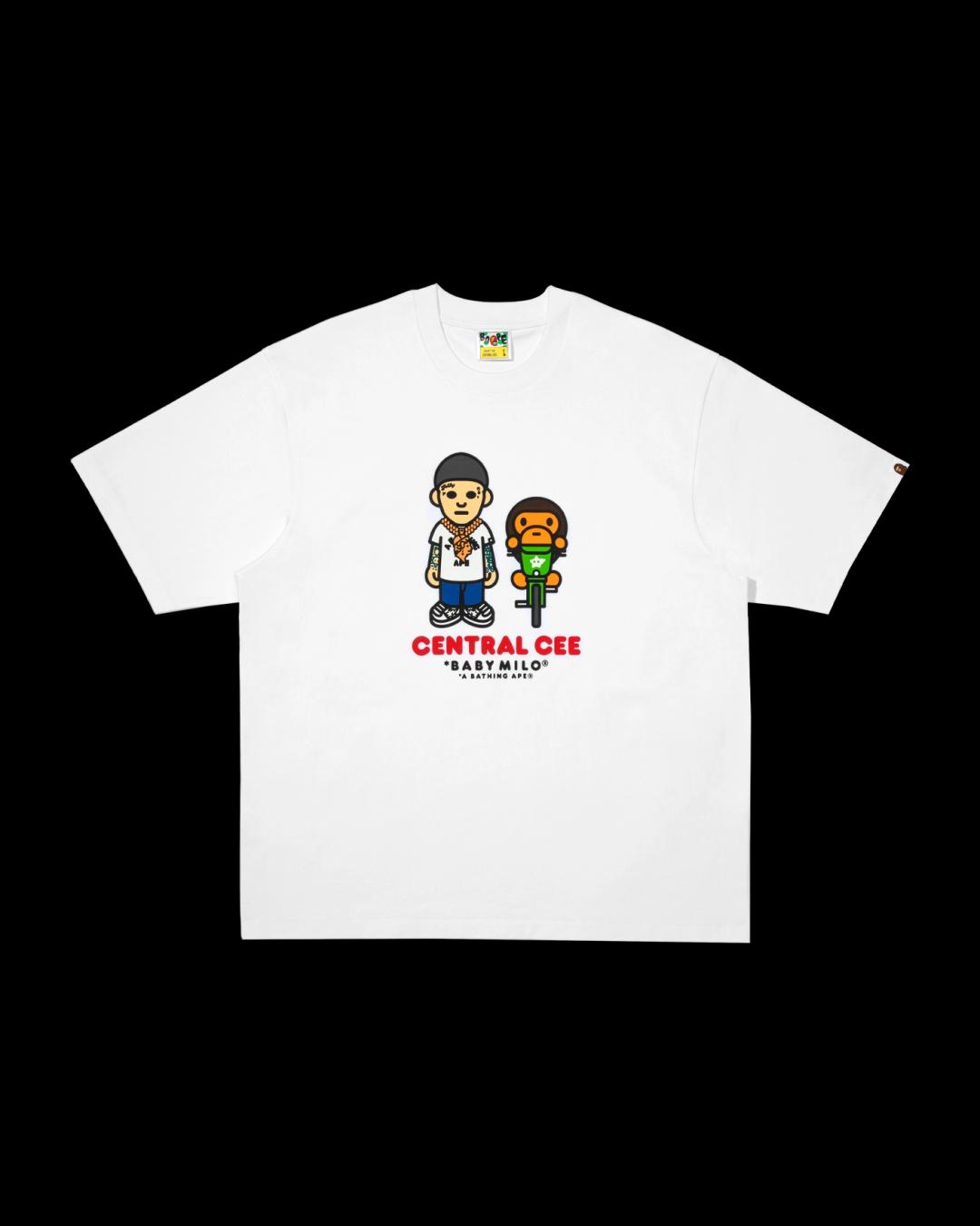 스포티파이 X 센트럴 씨 X 베이프 베이비 마일로 릴렉스드 핏 반팔 티셔츠 화이트 002TEL731910CWHT | 카시나 KASINA